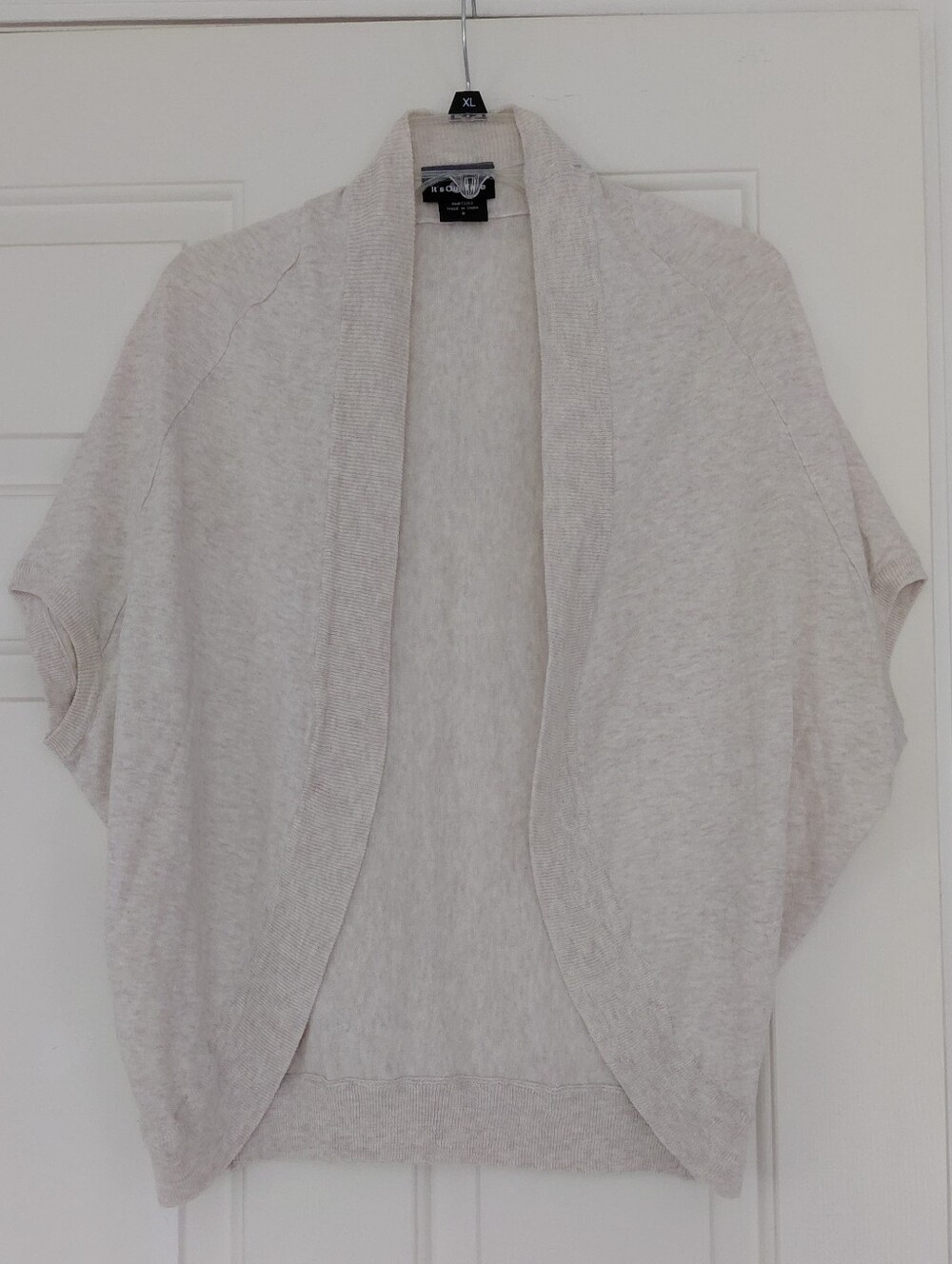 It's Our Time Cream Short Sleeve Drop Shoulder Shrug Cardigan Sweater Size Small